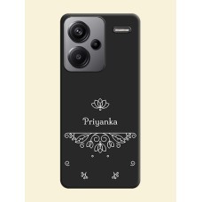 Lotus Garden Custom Text On Space Black Custom Soft Matte Mobile Back Cover - Redmi Note 13 Pro Plus 5G