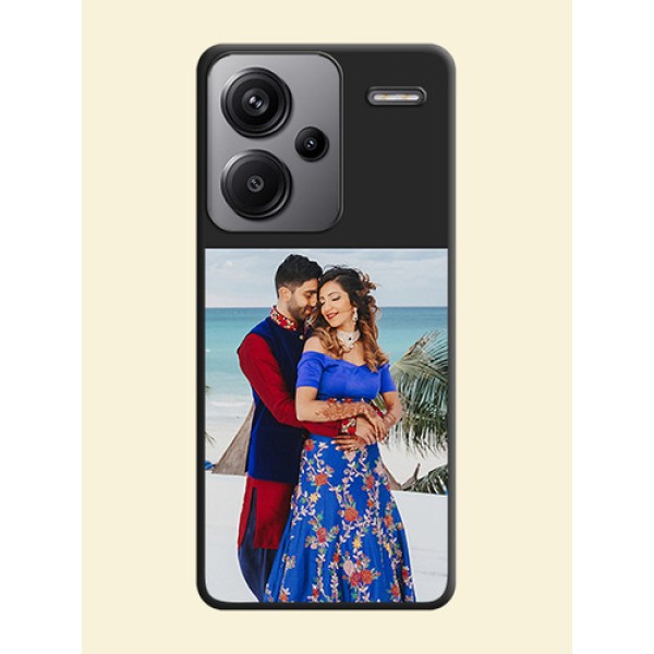 Image Upload With Space Black Color On Custom Soft Matte Mobile Back Cover - Xiaomi Redmi Note 13 Pro Plus 5G