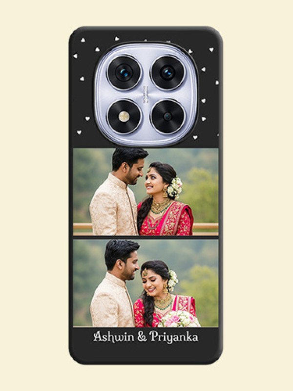 Miniature Love Symbols with Name On Space Black Custom Soft Matte Mobile Back Cover - Redmi Note 14 Pro 5G
