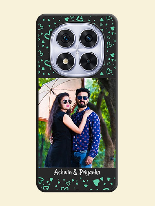 Sea Green Indefinite Love Pattern on Photo On Space Black Custom Soft Matte Mobile Back Cover - Redmi Note 14 Pro 5G