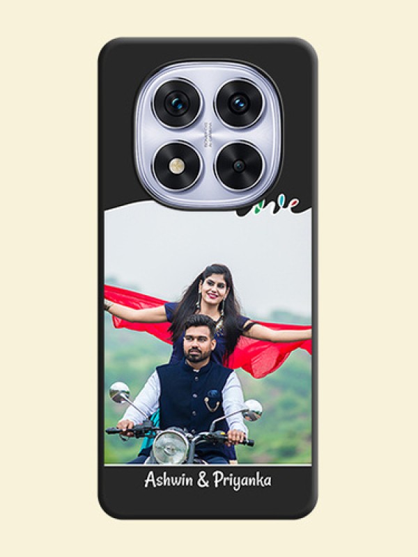 Fall in Love Pattern with Picture on Photo On Space Black Custom Soft Matte Mobile Back Cover - Redmi Note 14 Pro 5G