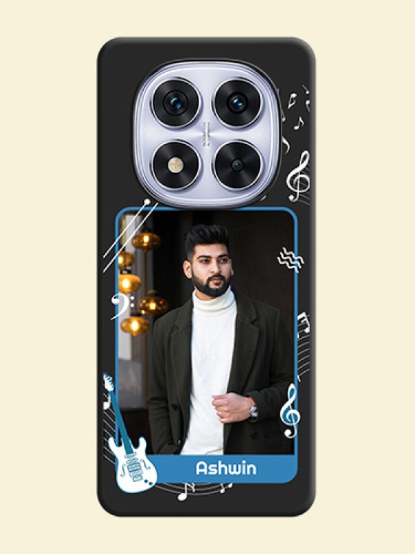 Musical Theme Design with Text on Photo On Space Black Custom Soft Matte Mobile Back Cover - Redmi Note 14 Pro 5G