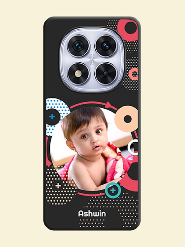 Multicoloured Round Image On Space Black Custom Soft Matte Mobile Back Cover - Redmi Note 14 Pro 5G