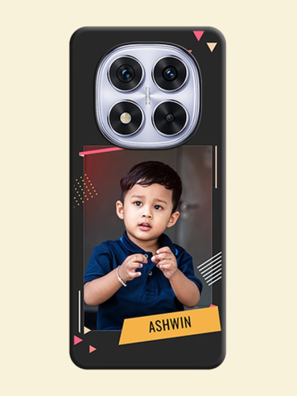 Photo Frame with Triangle Small Dots on Photo On Space Black Custom Soft Matte Mobile Back Cover - Redmi Note 14 Pro 5G