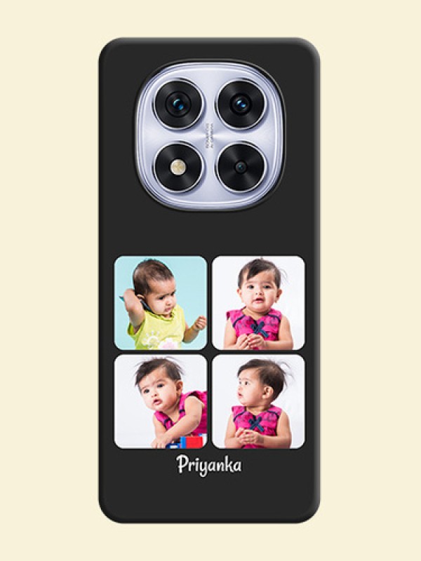 Floral Art with 6 Image Holder on Photo On Space Black Custom Soft Matte Mobile Back Cover - Redmi Note 14 Pro 5G
