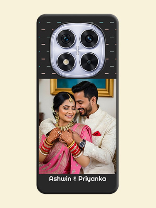Line Pattern Design with Text On Space Black Custom Soft Matte Mobile Back Cover - Redmi Note 14 Pro 5G