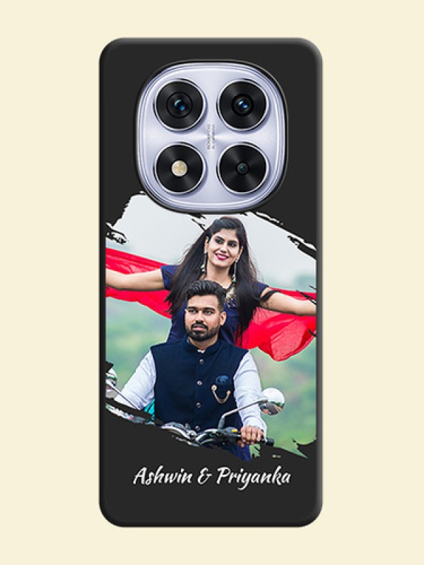 Grunge Brush Strokes on Photo On Space Black Custom Soft Matte Mobile Back Cover - Redmi Note 14 Pro 5G