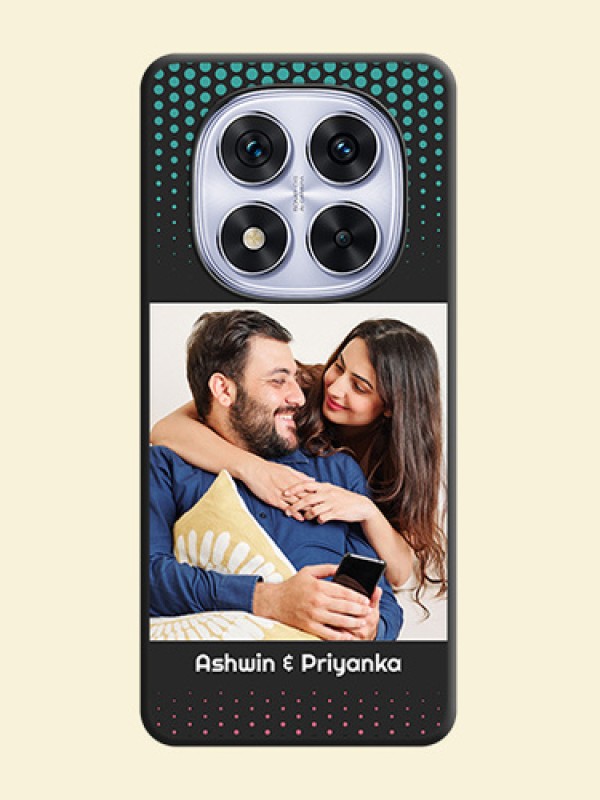 Faded Dots with Grunge Photo Frame and Text On Space Black Custom Soft Matte Mobile Back Cover - Redmi Note 14 Pro 5G