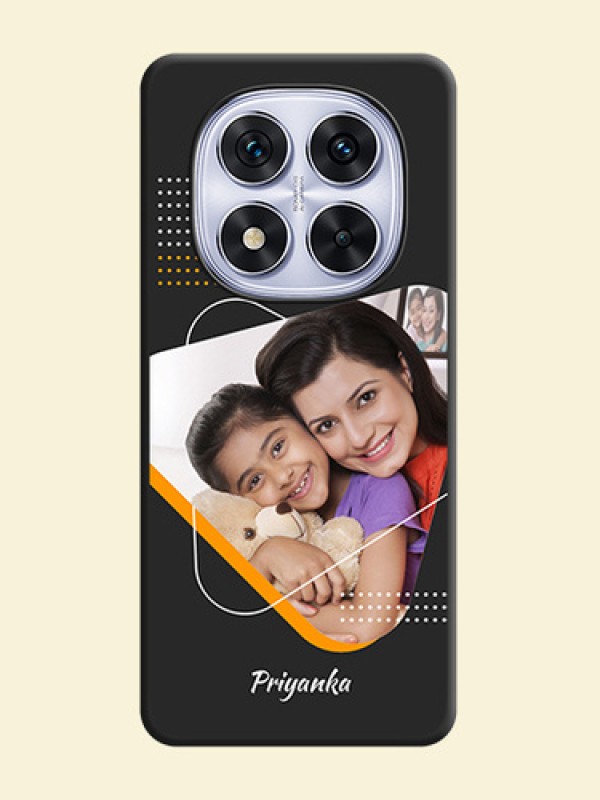 Yellow Triangle on Photo On Space Black Custom Soft Matte Mobile Back Cover - Redmi Note 14 Pro 5G