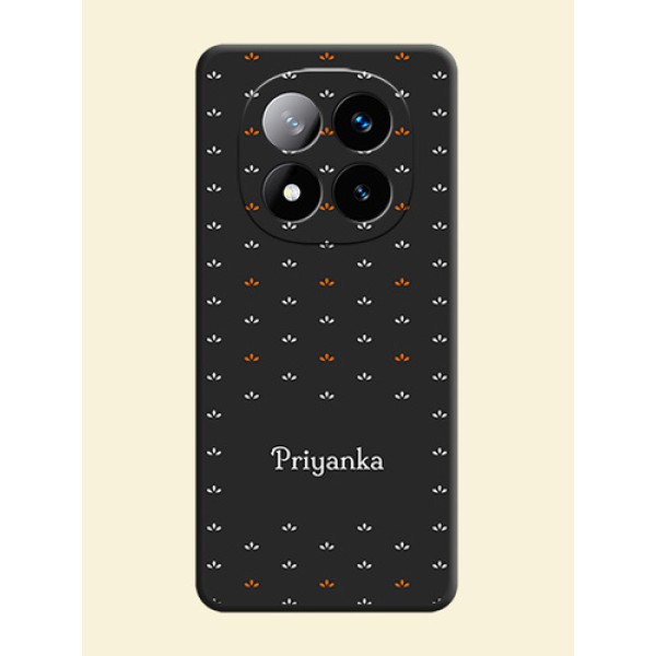 Simple Pattern With Custom Text On Space Black Custom Soft Matte Mobile Back Cover - Redmi Note 14 Pro Plus 5G