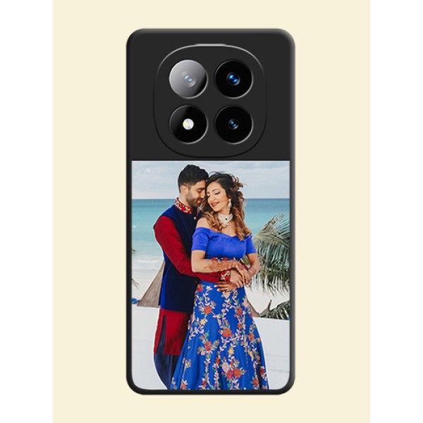 Image Upload With Space Black Color On Custom Soft Matte Mobile Back Cover - Xiaomi Redmi Note 14 Pro Plus 5G