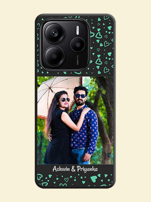 Sea Green Indefinite Love Pattern on Photo On Space Black Custom Soft Matte Mobile Back Cover - Redmi Note 14 SE 5G