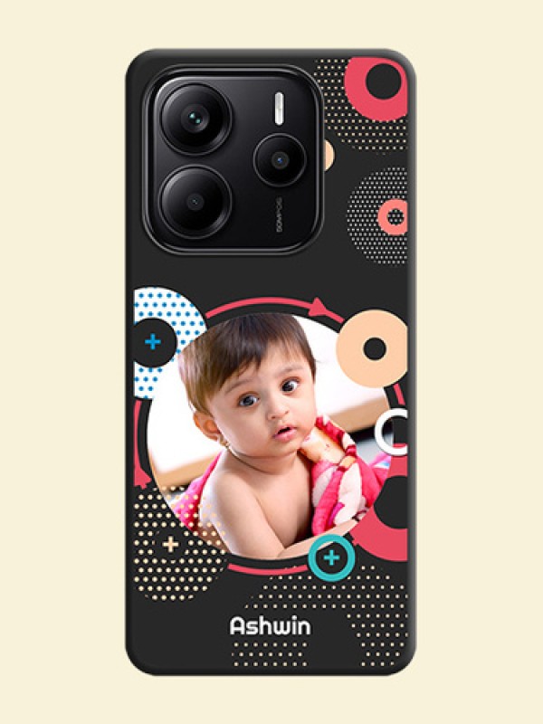 Multicoloured Round Image On Space Black Custom Soft Matte Mobile Back Cover - Redmi Note 14 SE 5G