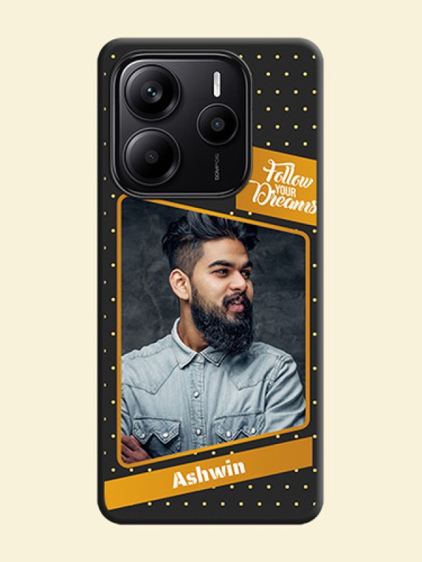Follow Your Dreams with White Dots On Space Black Custom Soft Matte Mobile Back Cover - Redmi Note 14 SE 5G