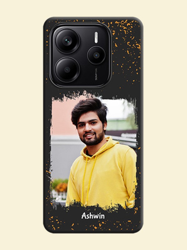 Spray Free Design on Photo On Space Black Custom Soft Matte Mobile Back Cover - Redmi Note 14 SE 5G