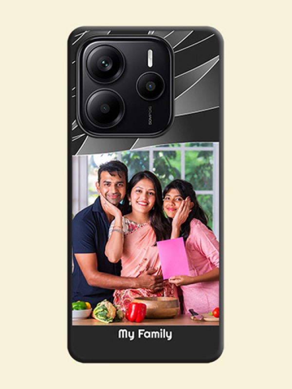 Mixed Wave Lines on Photo On Space Black Custom Soft Matte Mobile Back Cover - Redmi Note 14 SE 5G