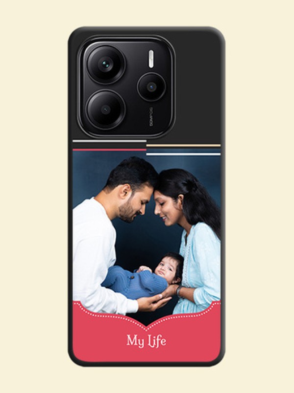 Classic Plain Design with Name On Space Black Custom Soft Matte Mobile Back Cover - Redmi Note 14 SE 5G