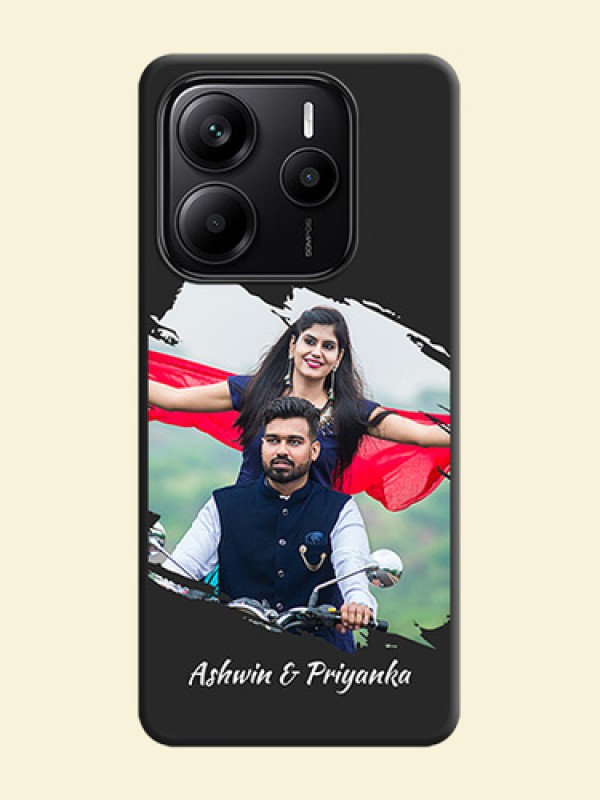 Grunge Brush Strokes on Photo On Space Black Custom Soft Matte Mobile Back Cover - Redmi Note 14 SE 5G