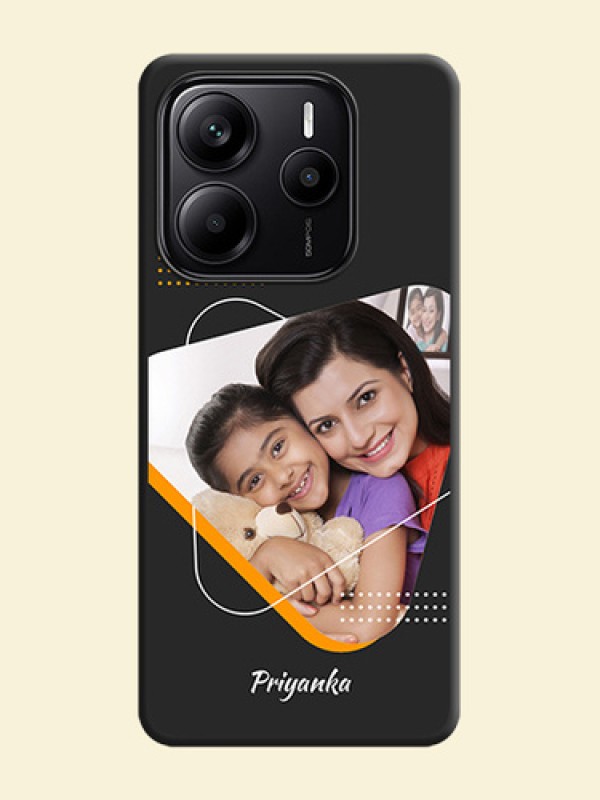Yellow Triangle on Photo On Space Black Custom Soft Matte Mobile Back Cover - Redmi Note 14 SE 5G