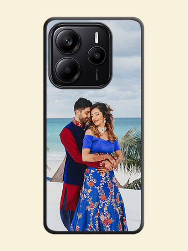 Full Single Pic Upload On Space Black Custom Soft Matte Mobile Back Cover - Redmi Note 14 SE 5G