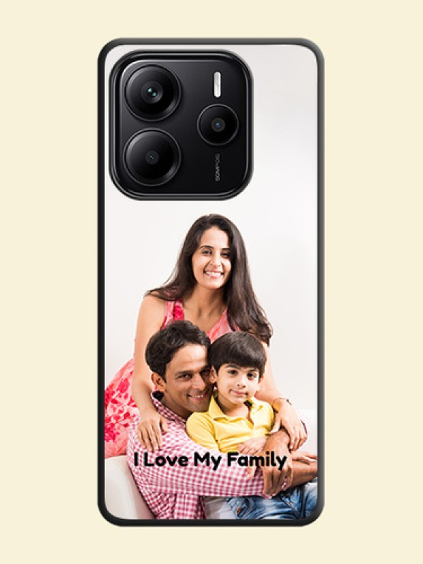 Full Single Pic Upload With Text On Space Black Custom Soft Matte Mobile Back Cover - Redmi Note 14 SE 5G