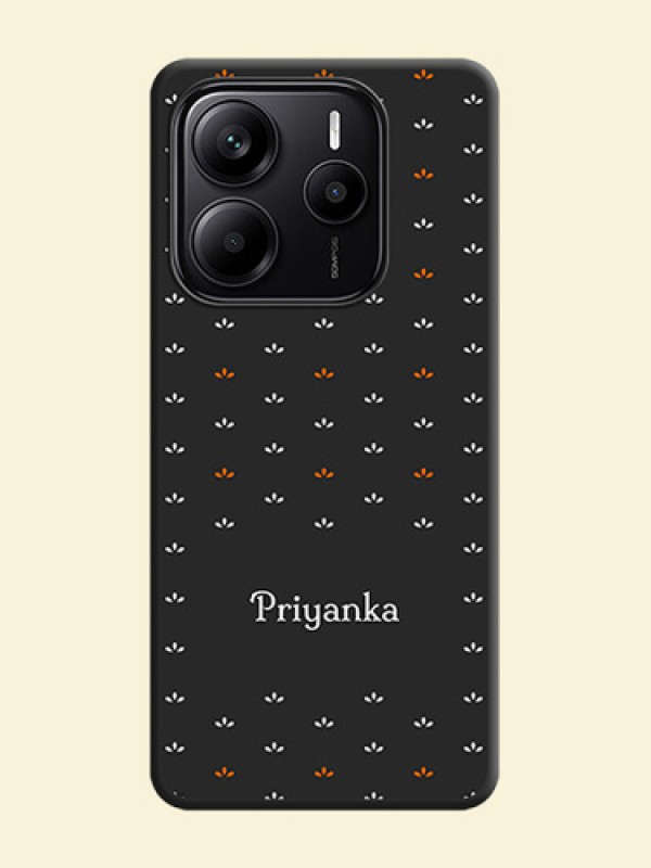 Simple Pattern With Custom Text On Space Black Custom Soft Matte Mobile Back Cover - Redmi Note 14 SE 5G