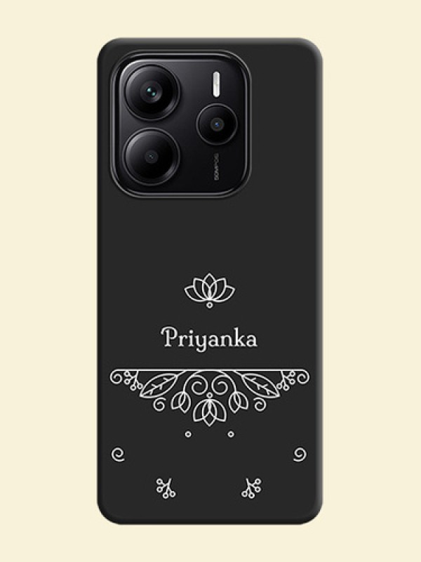 Lotus Garden Custom Text On Space Black Custom Soft Matte Mobile Back Cover - Redmi Note 14 SE 5G