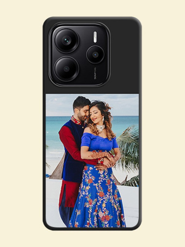 Image Upload With Space Black Color On Custom Soft Matte Mobile Back Cover - Xiaomi Redmi Note 14 Se 5G