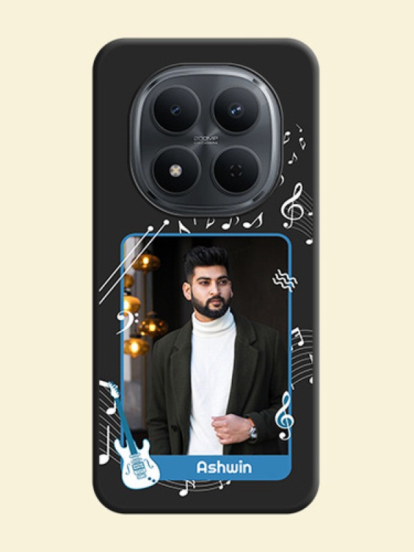 Musical Theme Design with Text on Photo On Space Black Custom Soft Matte Mobile Back Cover - Xiaomi Redmi Note 15 5G