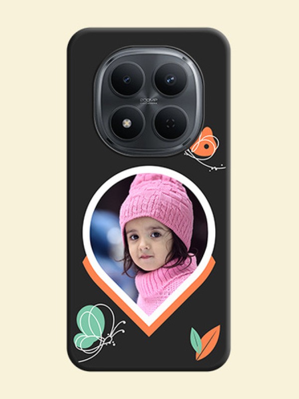 Upload Pic With Simple Butterly Design On Space Black Custom Soft Matte Mobile Back Cover - Xiaomi Redmi Note 15 5G