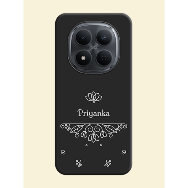 Lotus Garden Custom Text On Space Black Custom Soft Matte Mobile Back Cover - Xiaomi Redmi Note 15 5G