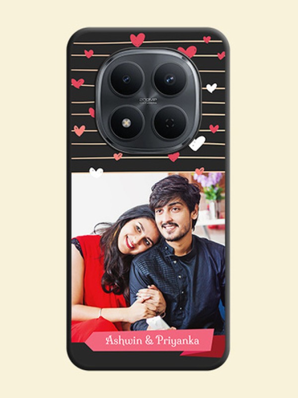 Love Pattern with Name on Pink Ribbon on Photo On Space Black Custom Soft Matte Mobile Back Cover - Xiaomi Redmi Note 15 Pro 5G