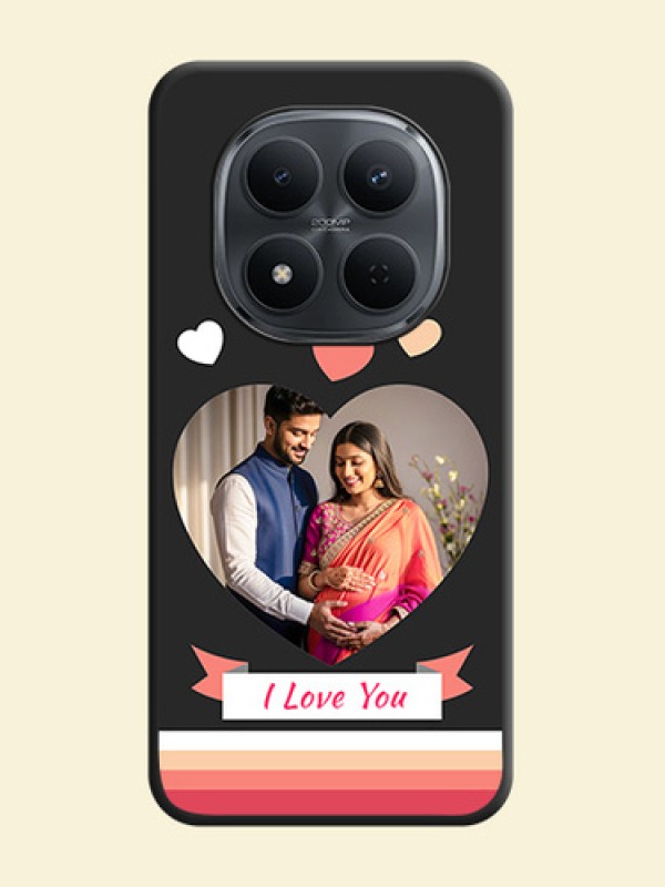 Love Shaped Photo with Colorful Stripes On Space Black Custom Soft Matte Mobile Back Cover - Xiaomi Redmi Note 15 Pro 5G