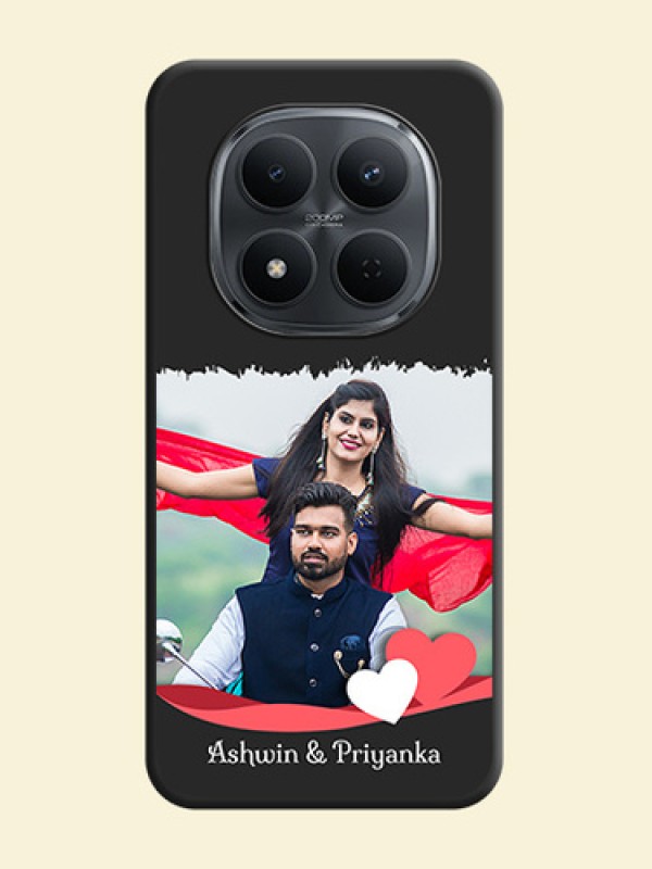 Pin Color Love Shaped Ribbon Design with Text On Space Black Custom Soft Matte Mobile Back Cover - Xiaomi Redmi Note 15 Pro 5G