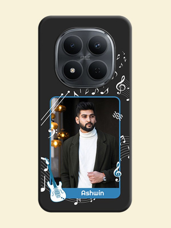 Musical Theme Design with Text on Photo On Space Black Custom Soft Matte Mobile Back Cover - Xiaomi Redmi Note 15 Pro 5G