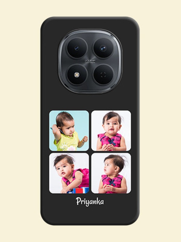 Floral Art with 6 Image Holder on Photo On Space Black Custom Soft Matte Mobile Back Cover - Xiaomi Redmi Note 15 Pro 5G