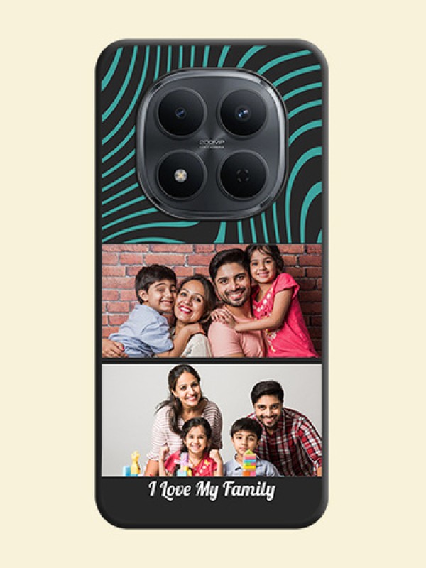 Wave Pattern with 2 Image Holder On Space Black Custom Soft Matte Mobile Back Cover - Xiaomi Redmi Note 15 Pro 5G