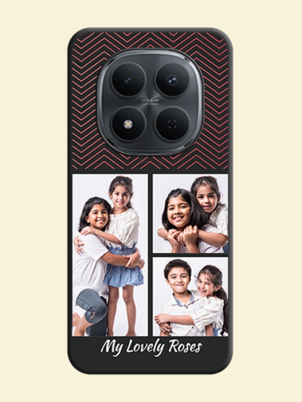 Wave Pattern with 3 Image Holder On Space Black Custom Soft Matte Mobile Back Cover - Xiaomi Redmi Note 15 Pro 5G