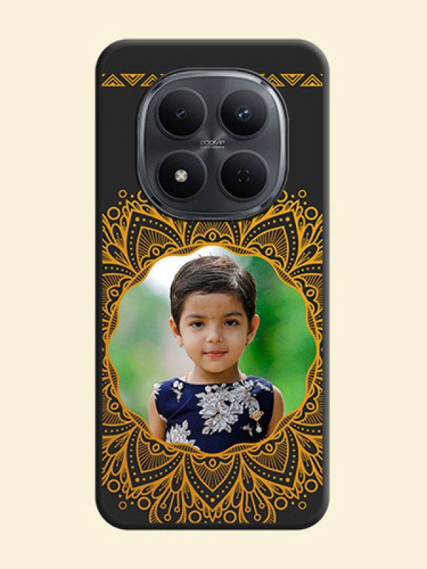Round Image with Floral Design On Space Black Custom Soft Matte Mobile Back Cover - Xiaomi Redmi Note 15 Pro 5G