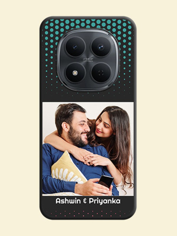 Faded Dots with Grunge Photo Frame and Text On Space Black Custom Soft Matte Mobile Back Cover - Xiaomi Redmi Note 15 Pro 5G