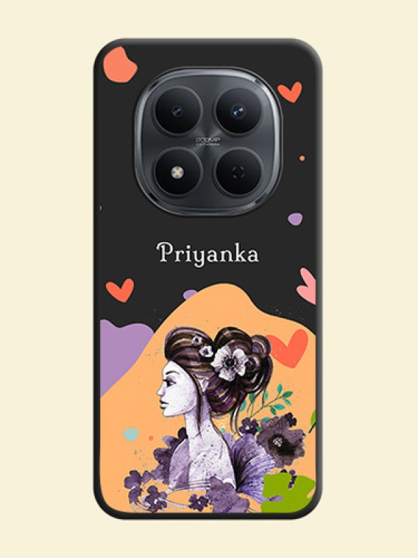 Namecase For Her With Fancy Lady Image On Space Black Custom Soft Matte Mobile Back Cover - Xiaomi Redmi Note 15 Pro 5G