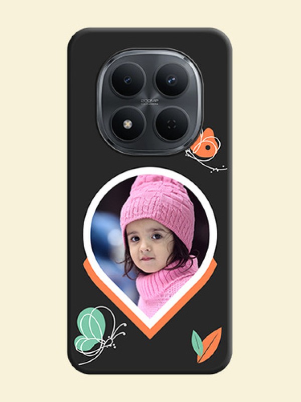 Upload Pic With Simple Butterly Design On Space Black Custom Soft Matte Mobile Back Cover - Xiaomi Redmi Note 15 Pro 5G