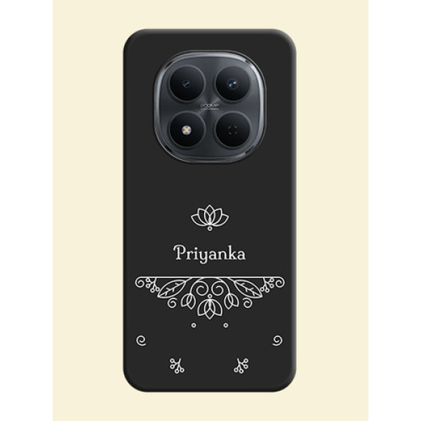 Lotus Garden Custom Text On Space Black Custom Soft Matte Mobile Back Cover - Xiaomi Redmi Note 15 Pro 5G