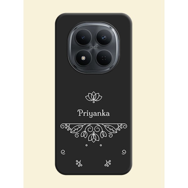 Lotus Garden Custom Text On Space Black Custom Soft Matte Mobile Back Cover - Xiaomi Redmi Note 15 Pro Plus 5G