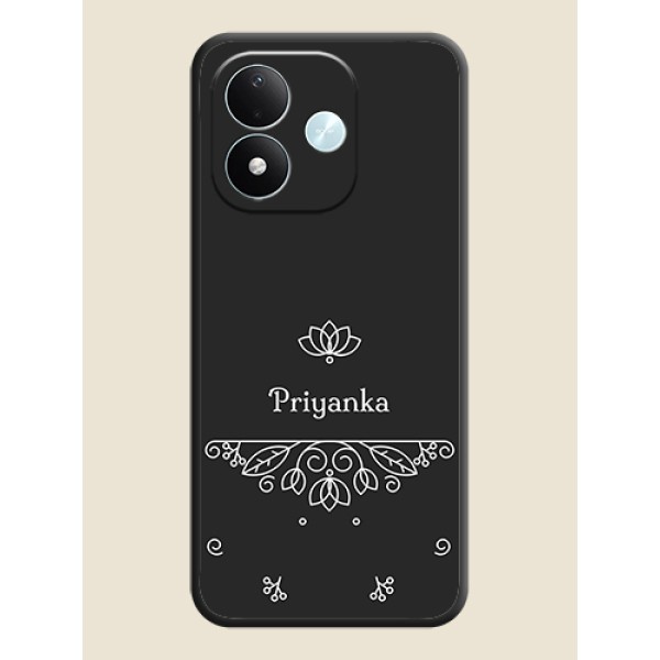 Lotus Garden Custom Text On Space Black Custom Soft Matte Mobile Back Cover - Xiaomi Redmi Note 17 5G