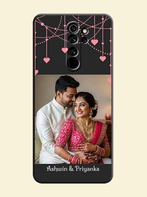 Pink Love Hangings with Text on Space Black Custom Soft Matte Back Cover - Redmi Note 8 Pro