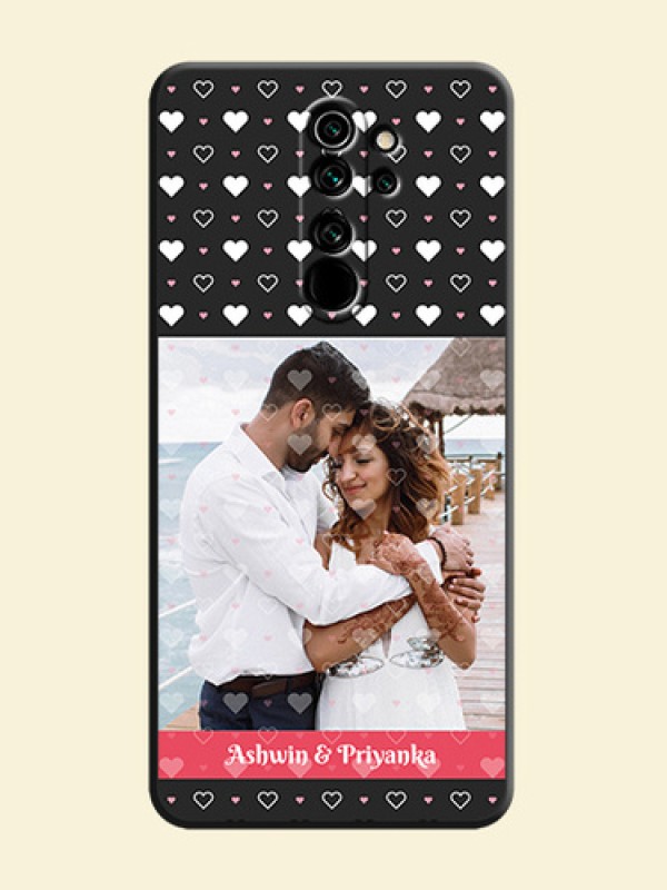 White Color Love Symbols with Text Design - Photo on Space Black Soft Matte Phone Cover - Redmi Note 8 Pro