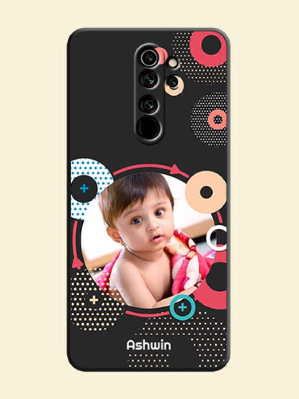 Multicoloured Round Image on Personalised Space Black Soft Matte Cases - Redmi Note 8 Pro