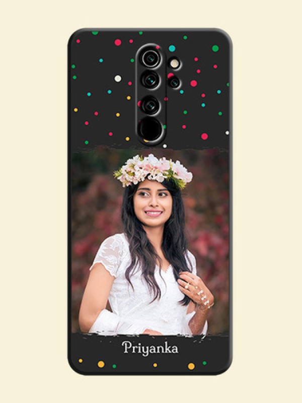 Multicolor Dotted Pattern with Text on Space Black Custom Soft Matte Phone Back Cover - Redmi Note 8 Pro