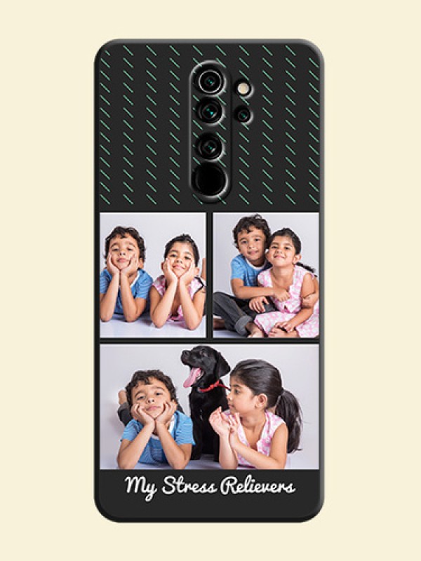 Cross Dotted Pattern with 2 Image Holder  on Personalised Space Black Soft Matte Cases - Redmi Note 8 Pro